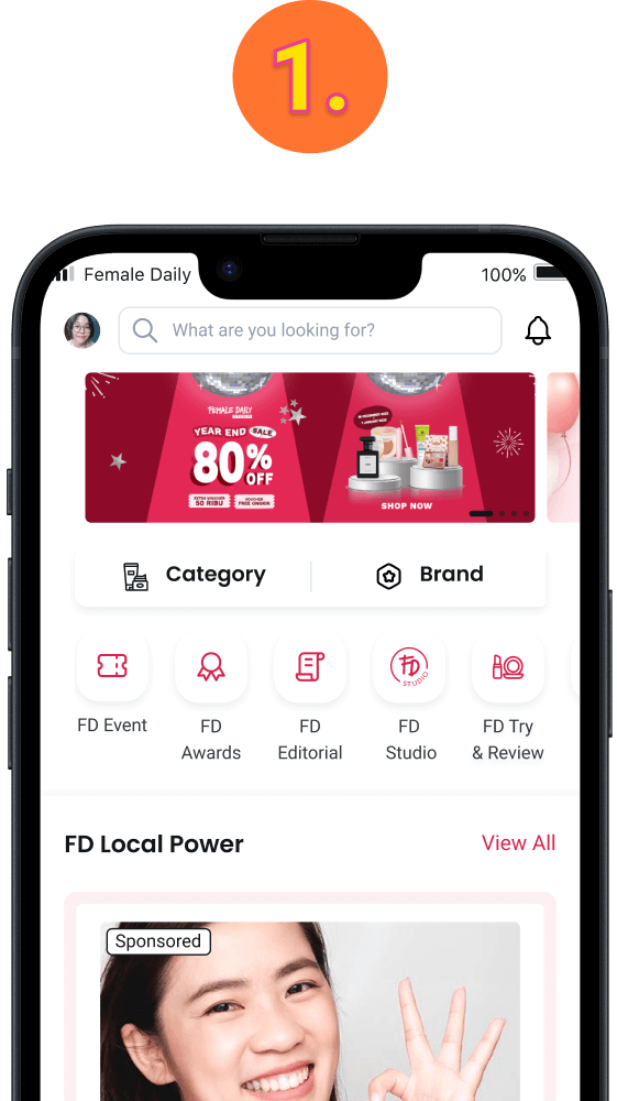 Buka aplikasi Female Daily, lalu buka menu FD Event pada homepage