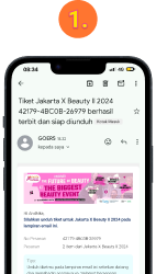 Buka email pembelian tiket