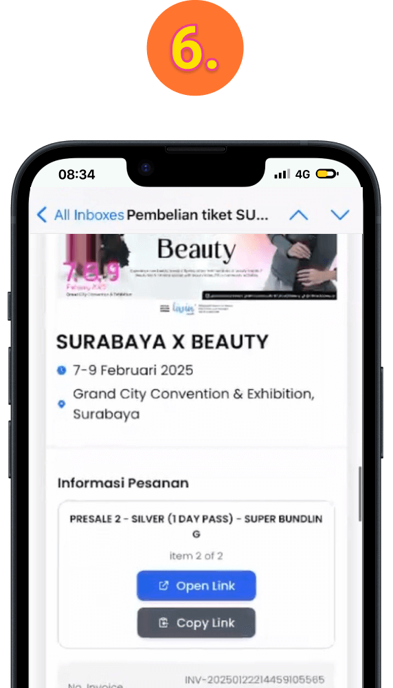 Kembali ke email dan klik link e-tiket